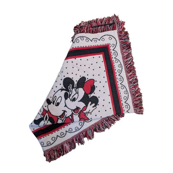 Vintage Disney Mickey Mouse & Minnie Baby Blanket /Throw 46x36in - Picture 5 of 5